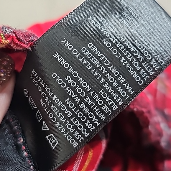 Urban Outfitters Cece High Waisted Red Plaid Pants Pockets Holiday Christmas - Picture 4 of 6